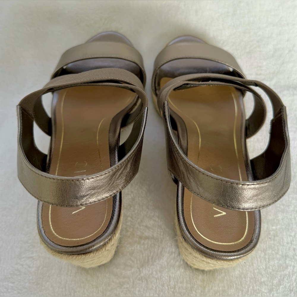 Vionic Tulum Ainsleigh Taupe Bronze Size 7 Sandals Espadrille Wedge Metallic - Picture 7 of 15